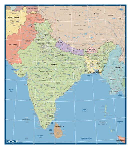 Custom political Map of India