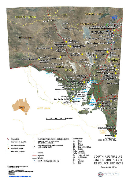 South Australia Major Mines and Resources Projects.