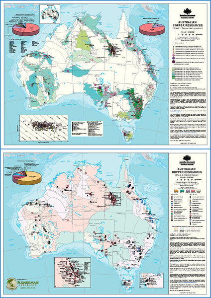 Copper mines and deposits of Australia.