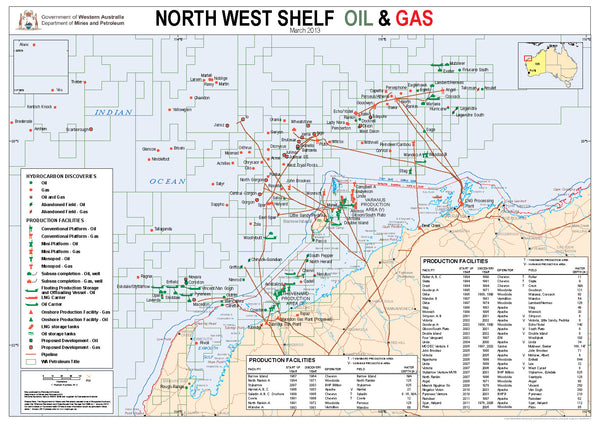 North West Shelf Oil and Gas Map.