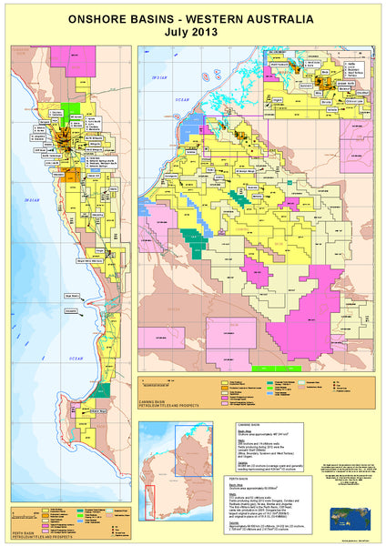 Onshore Basins Map of West Australia.