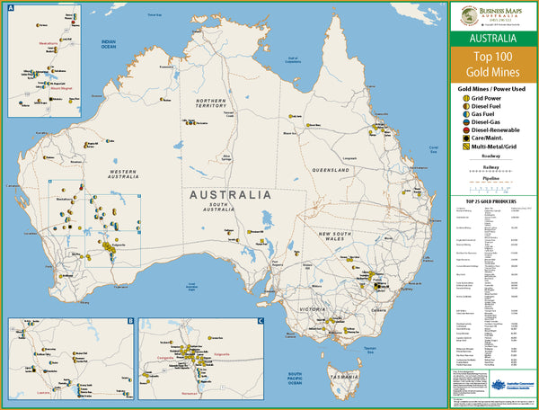 Australia Top 100 Gold Mines