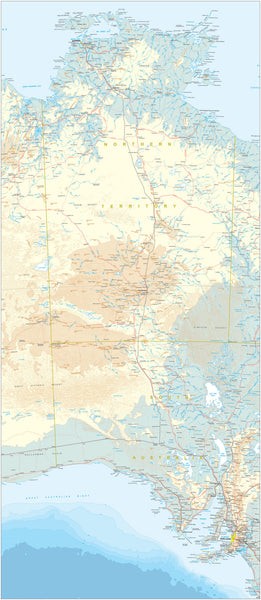 Custom Map of Central Australia- Stuart Highway
